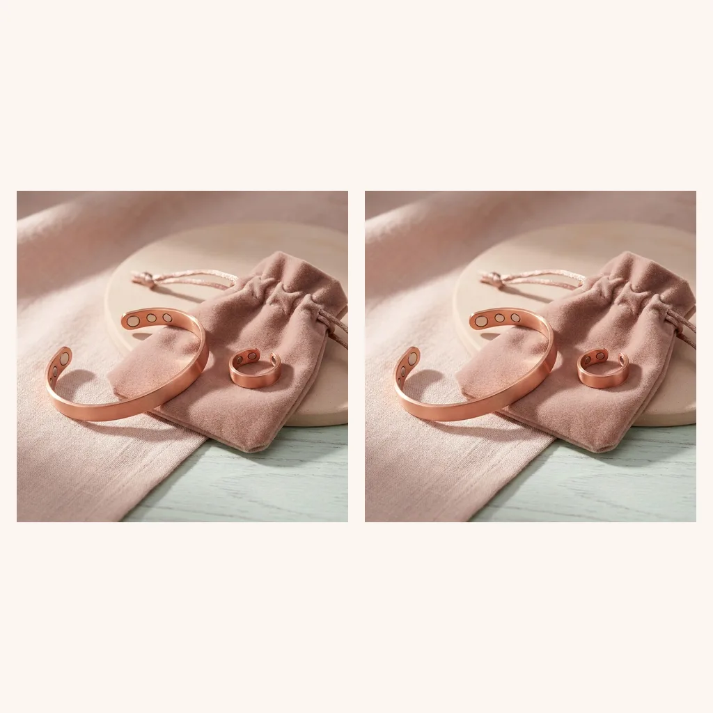 Copper Cuff, Ring & Pouch Set