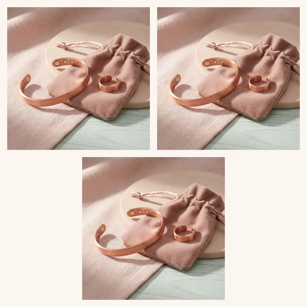 Copper Cuff, Ring & Pouch Set