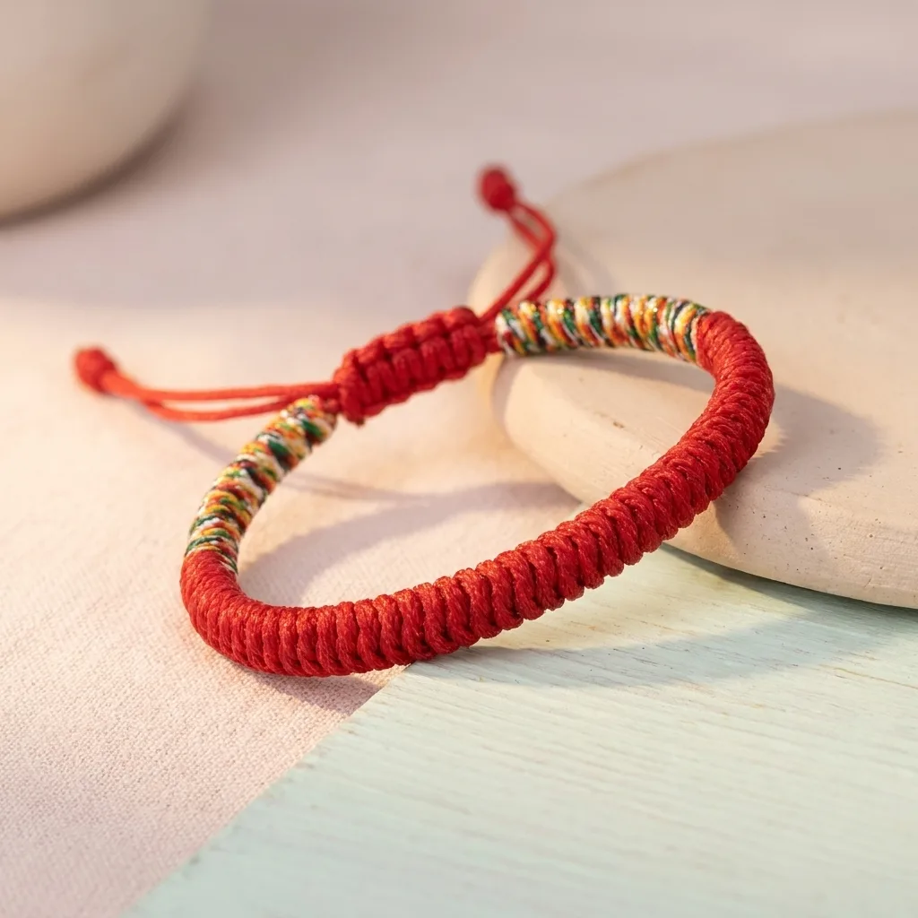 Knotted Red Cord Bracelet