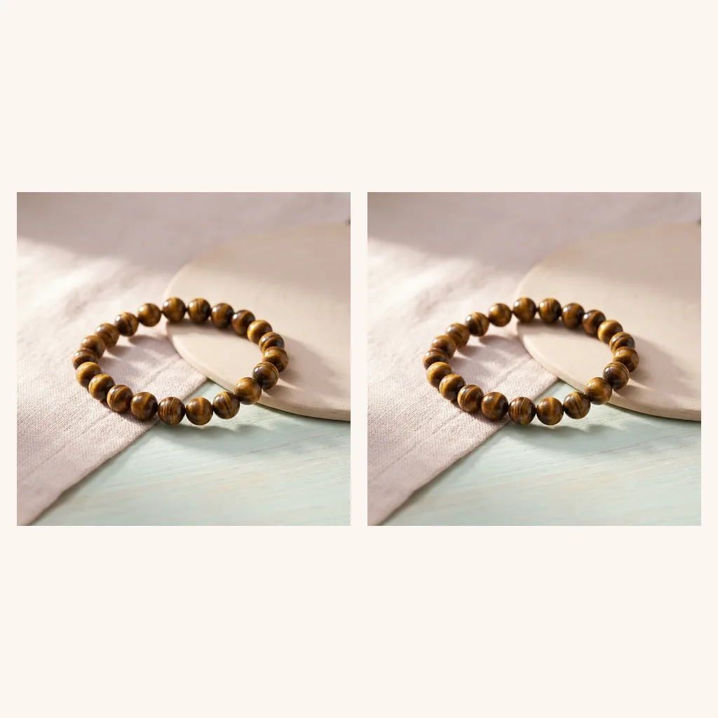 Tiger Eye Bead Bracelet, 8mm